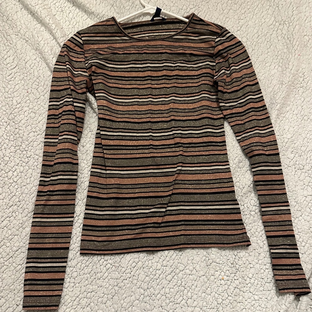 Aeropostale Striped Pinkish Long Sleeve Shirt